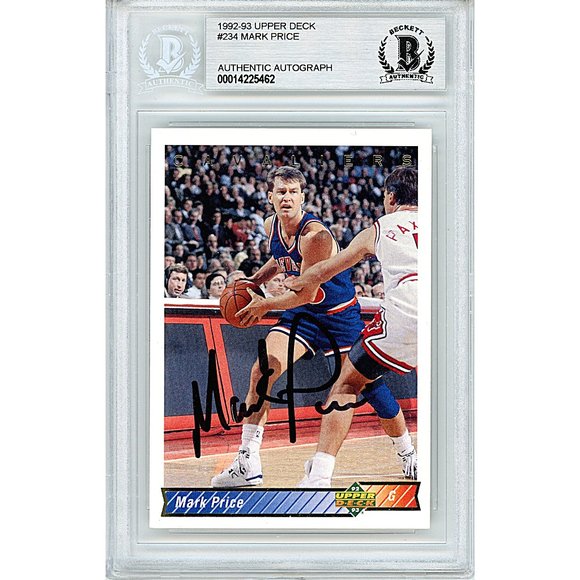 Mark Price Signed Cavaliers 1992-93 Upper Deck Basketball Card Beckett Autograph - Picture 1 of 4